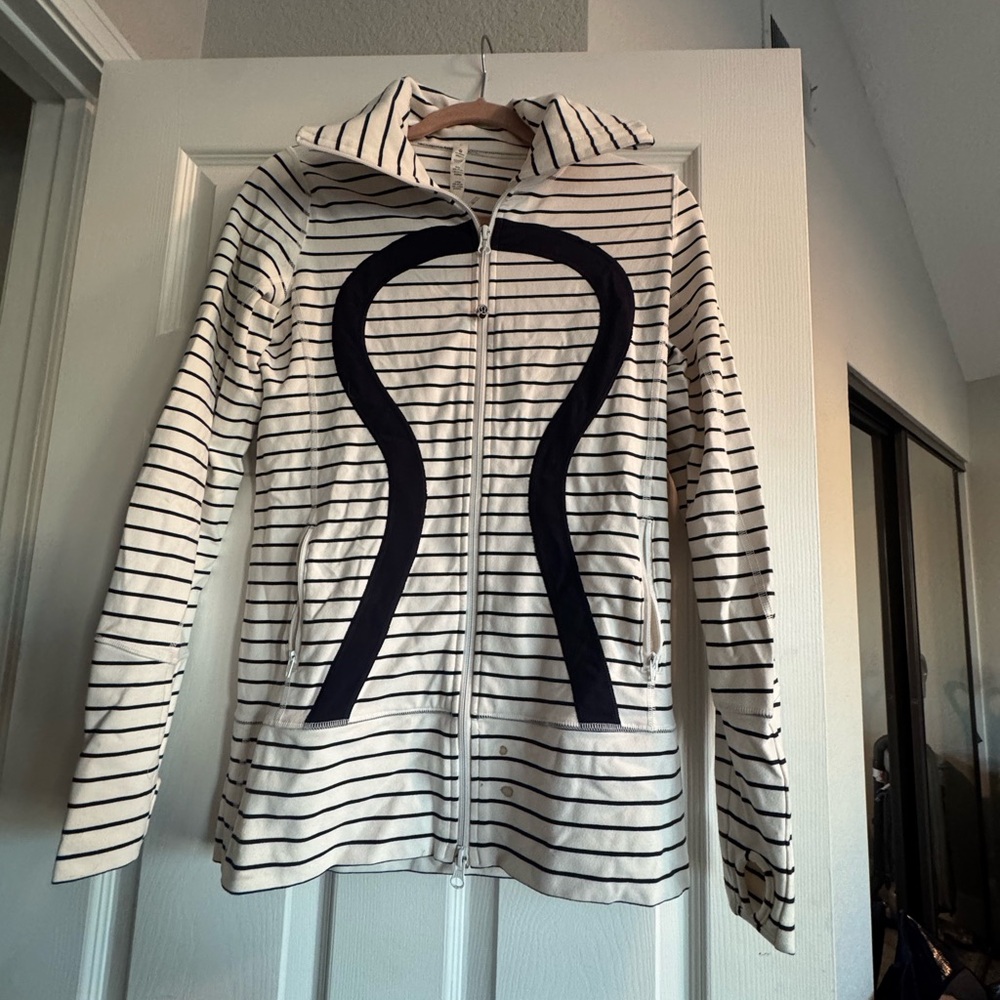 Lululemon Athletica Striped Jacket in White and Black
